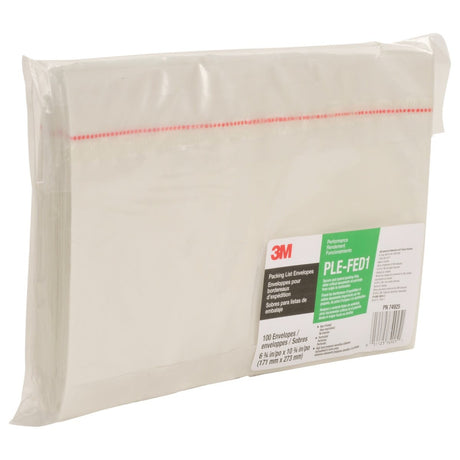 3M FED1 Non Printed Perforated Packing List Envelope, Clear Polyethylene, Transparent, 6-3/4 in x 10-3/4 in (7100036436) (500 Pack) - 3
