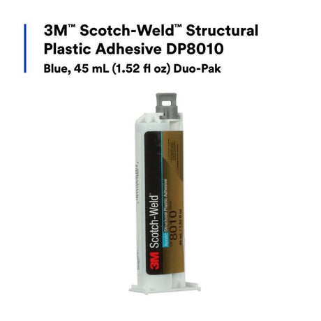 3M 8010 Scotch-Weld Structural Plastic Adhesive DP Blue for Plastic to Metal Bonding (45 mL Duo-Pak) (7100036717) (12 Pack) - 3