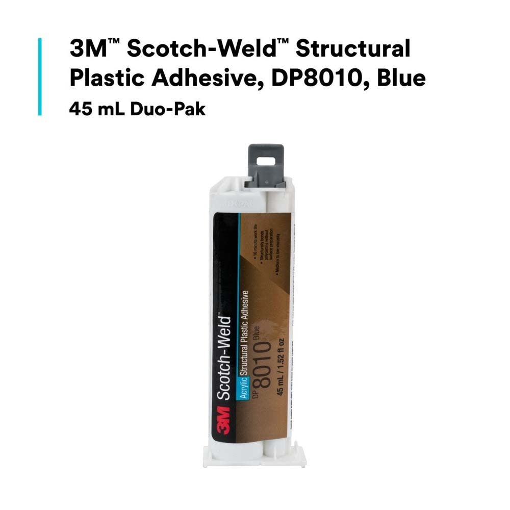 3M 8010 Scotch-Weld Structural Plastic Adhesive DP Blue for Plastic to Metal Bonding (45 mL Duo-Pak) (7100036717) - 4