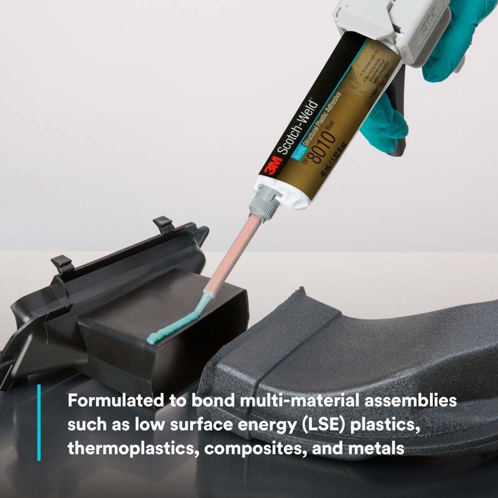 3M 8010 Scotch-Weld Structural Plastic Adhesive DP Blue for Plastic to Metal Bonding (45 mL Duo-Pak) (7100036717) - 9