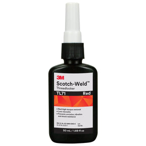 3M TL71 Threadlocker, Red, 50 mL Bottle (7100039231)  - (10Pack)