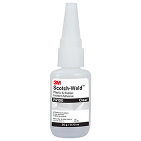 3M PR100 Plastic and Rubber Instant Adhesive, Clear, Low Viscosity, 20 g (0.70 oz) Bottle (7100039259)  - (10Pack)