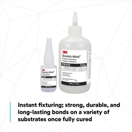3M PR100 Plastic and Rubber Instant Adhesive, Clear, Low Viscosity, 20 g (0.70 oz) Bottle (7100039259)  - (10Pack) - 4