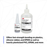 3M PR100 Plastic and Rubber Instant Adhesive, Clear, Low Viscosity, 20 g (0.70 oz) Bottle (7100039259)  - (10Pack) - 5