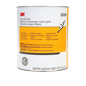 3M Quick Grip Filler Body Filler, Gray Paste, 1 gal Can (33181) (7100039451)  - (4Pack)