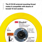 3M Hookit Abrasive Disc Pad, Medium Density Foam, Yellow, 6 in, 5/16-24 EXT (05776) (7100041779)  - (10Pack) - 7