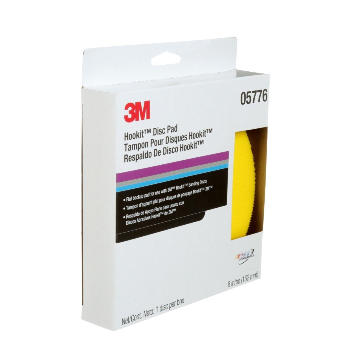 3M Hookit Abrasive Disc Pad, Medium Density Foam, Yellow, 6 in, 5/16-24 EXT (05776) (7100041779)  - (10Pack) - 10
