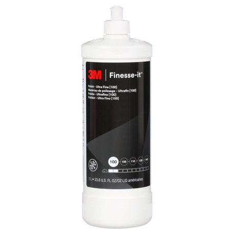 3M 100 Finesse-it Polish, Ultra Fine, White, 1 Liter Bottle (28696) (7100042116)  - (12Pack)