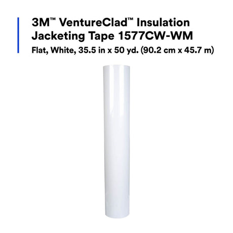 3M 1577CW-WM VentureClad Insulation Jacketing Tape, White, 35.5 in x 50 yd (7100043716) - 2