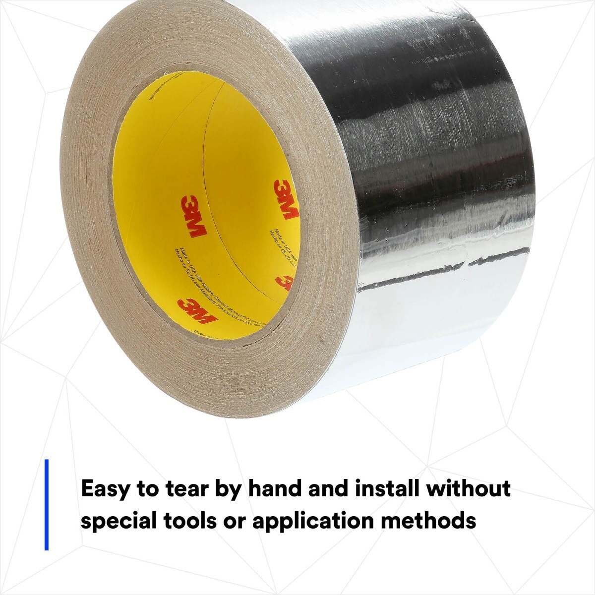 3M 1521CW Aluminum Foil Tape, Silver, 72 mm x 45.7 m, 2.8 mil (7100043752) (256 Pack) - 6