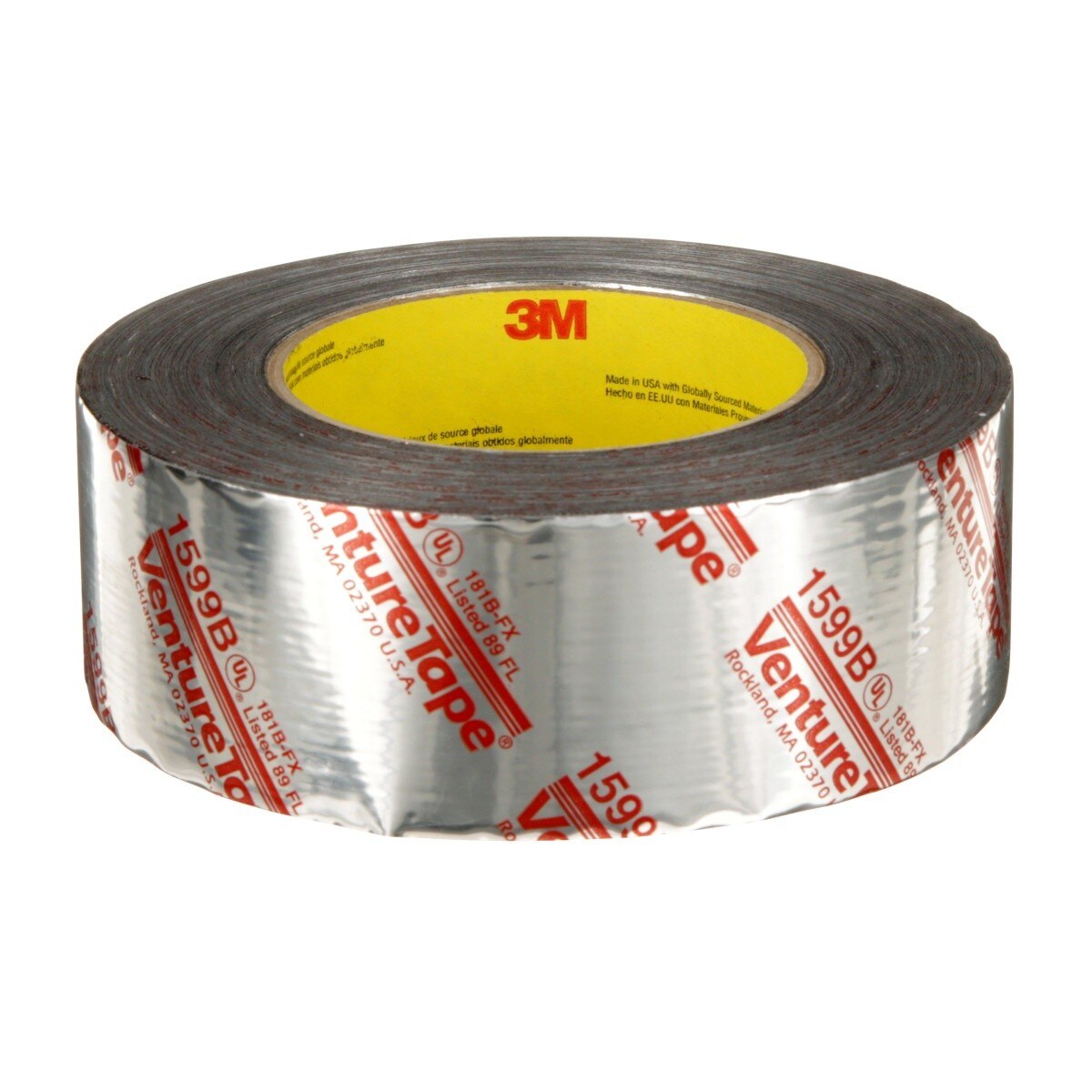 3M 1599B UL181B-FX Polypropylene Duct Tape, Silver, 48 mm x 109.7 m, 3 mil (7100043760) (576 Pack) - 5
