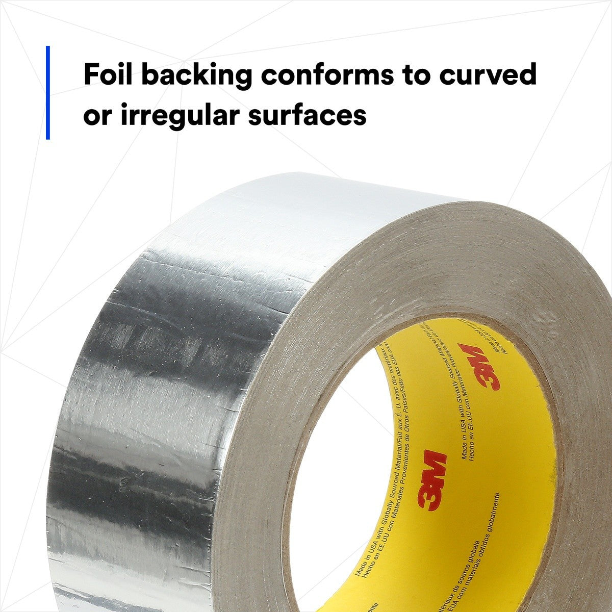 3M 1521CW Aluminum Foil Tape, Silver, 48 mm x 45.7 m, 2.8 mil (7100043781) (576 Pack) - 7
