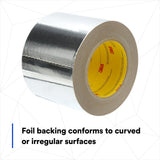 3M 1520CW Venture Tape Aluminum Foil Tape, Silver, 3.89 in x 50 yd, 3.2 mil (7100043875)  - (12Pack) - 4