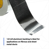 3M 2C120 Aluminum Foil Tape, Silver, High Strength, Conformable, Heavy Duty Liner, UL723 Classified, 3-7/8 in x 50 yd, 1.8 mil (7100043891) (12 Pack) - 9