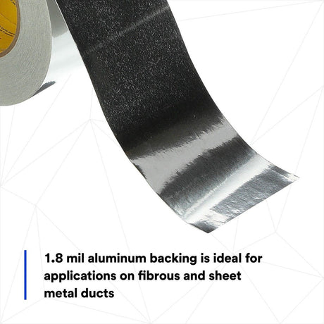 3M 2C120 Aluminum Foil Tape, Silver, High Strength, Conformable, Heavy Duty Liner, UL723 Classified, 3-7/8 in x 50 yd, 1.8 mil (7100043891) (12 Pack) - 9