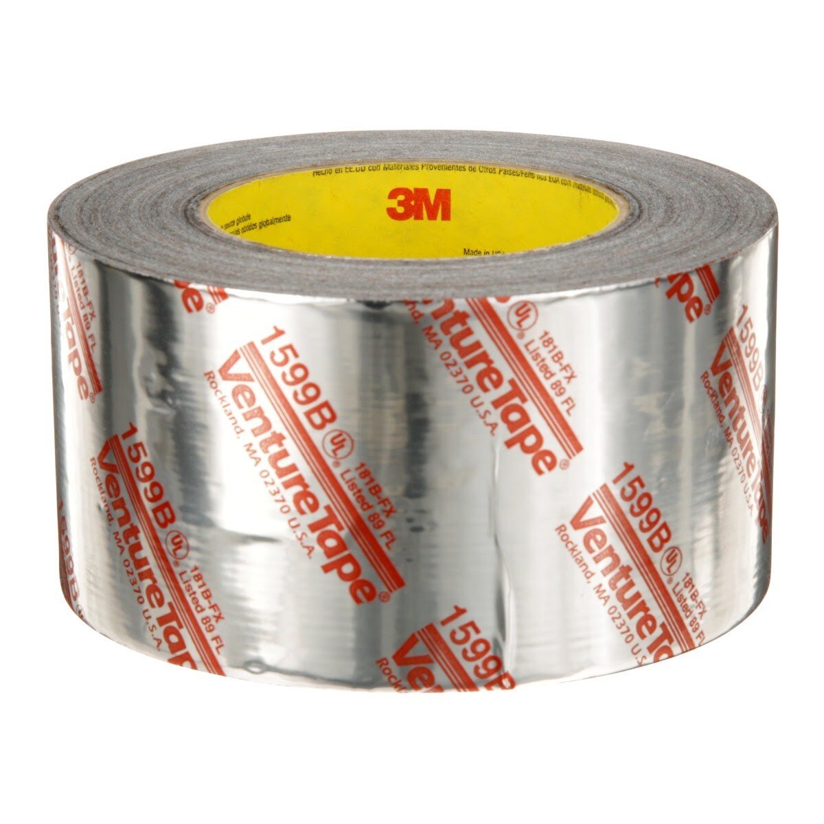 3M 1599B Venture Tape UL181B-FX Polypropylene Duct Tape, Silver, 72 mm x 109.7 m, 3 mil (7100043909)  - (16Pack) - 2