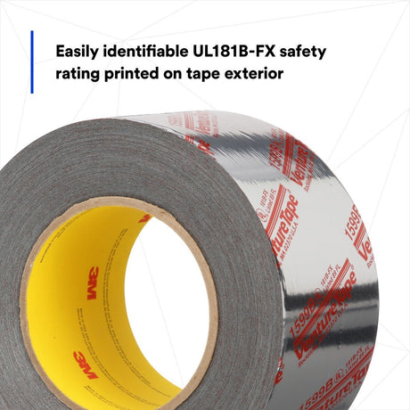 3M 1599B Venture Tape UL181B-FX Polypropylene Duct Tape, Silver, 72 mm x 109.7 m, 3 mil (7100043909)  - (16Pack) - 6