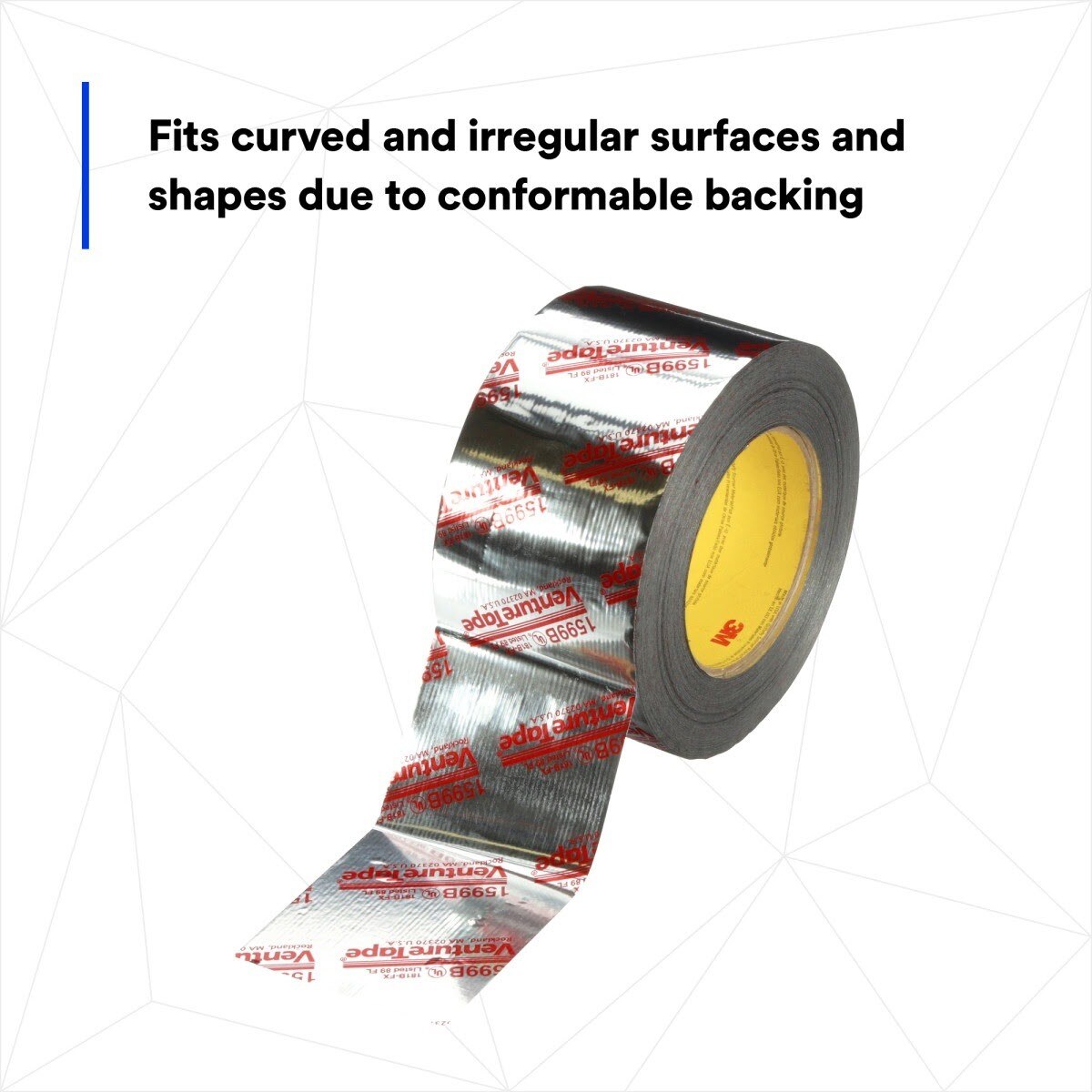 3M 1599B Venture Tape UL181B-FX Polypropylene Duct Tape, Silver, 72 mm x 109.7 m, 3 mil (7100043909)  - (16Pack) - 9