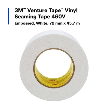 3M 460V Venture Tape Vinyl Seaming Tape , White Color, Embossed, Resists Lifting, Cold Weather Adhesion, 2.83 in x 50 yd (7100043935) (16 Pack) - 5