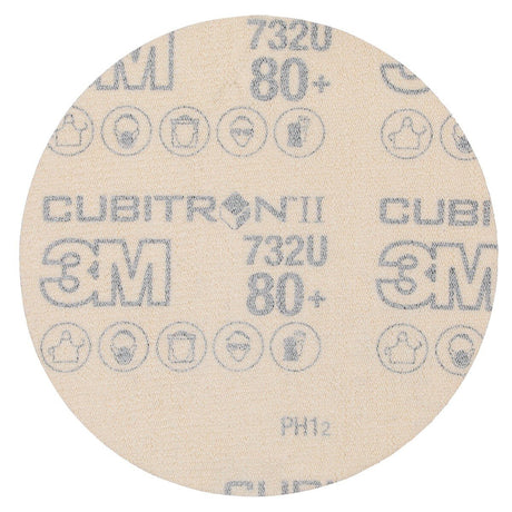 3M 732U Cubitron II Hookit Paper Disc 80 Plus C Weight Purple 6 in NH Die 600Z (7100044153) (250 Pack) - 2