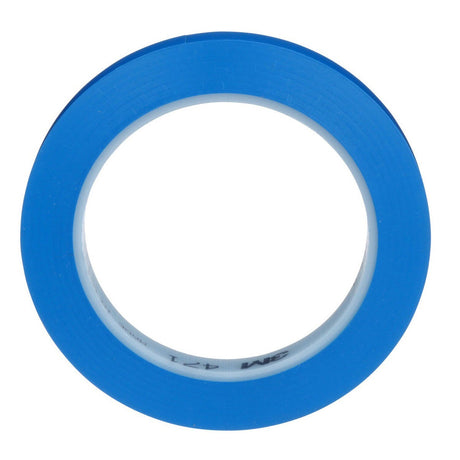 3M 471 Vinyl Tape, Blue, 1/2 in x 36 yd, 5.2 mil (36408) (7100044170)  - (72Pack) - 4