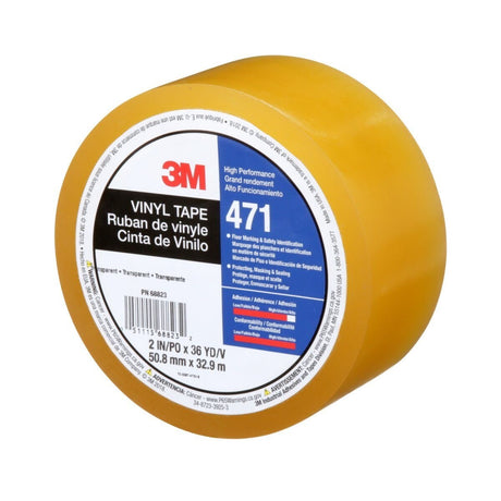 3M Vinyl Tape Transparent 2 in x 36 yd 5.2 mil Roll (471) (7100044331)  - (24Pack) - 6