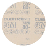 3M 732U Cubitron II Hookit Paper Disc, 80+ C-weight, Purple, 5 in x NH, Die 500X (7100044450) (250 Pack) - 2