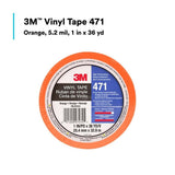 3M 471 Vinyl Tape Orange for Floor Marking and Color Coding, 1 in x 36 yd (7100044623)  - (36Pack) - 2