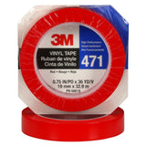 3M 471 Vinyl Tape, Red, 0.75 in x 36 yd, 5.2 mil (7100044624)  - (48Pack) - 2