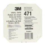 3M 471 Vinyl Tape, Red, 0.75 in x 36 yd, 5.2 mil (7100044624)  - (48Pack) - 8