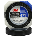3M 471 Vinyl Tape, Black, 3/4 in x 36 yd, 5.2 mil (471 IW) (7100044625)  - (48Pack) - 6