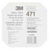 3M 471 Vinyl Tape, Blue, 1/4 in x 36 yd, 5.2 mil (7100044626)  - (144Pack) - 10