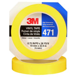 3M 471 Vinyl Tape, Yellow, 3/4 in x 36 yd, 5.2 mil Roll (7100044627)  - (48Pack) - 2