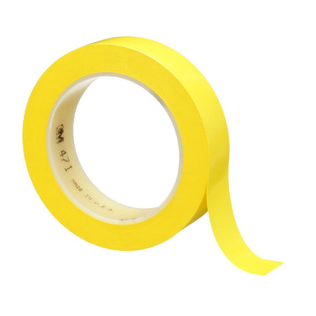 3M 471 Vinyl Tape, Yellow, 1 in x 36 yd, 5.2 mil, Roll (471 IW) (7100044642)  - (36Pack) - 6
