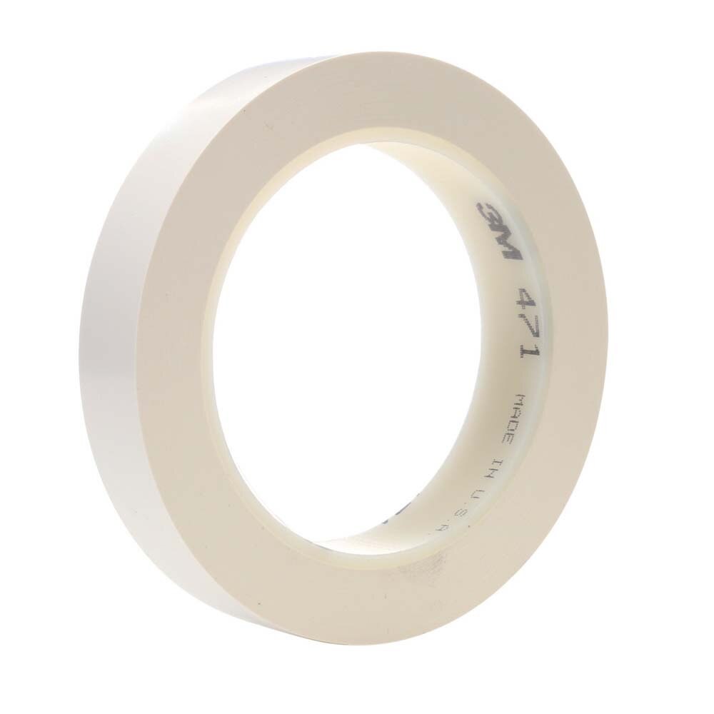 3M 471 Vinyl Tape , White, 3/4 in x 36 yd, 5.2 mil (7100044643)  - (48Pack)