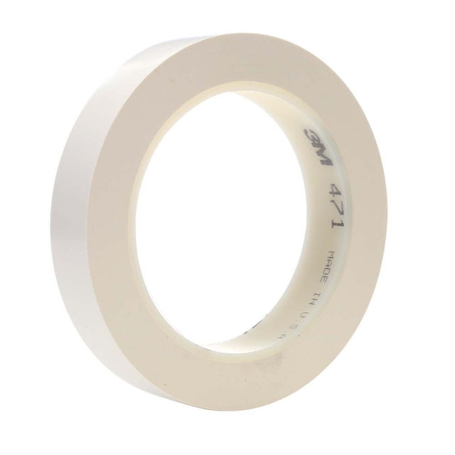 3M 471 Vinyl Tape , White, 3/4 in x 36 yd, 5.2 mil (7100044643)  - (48Pack)