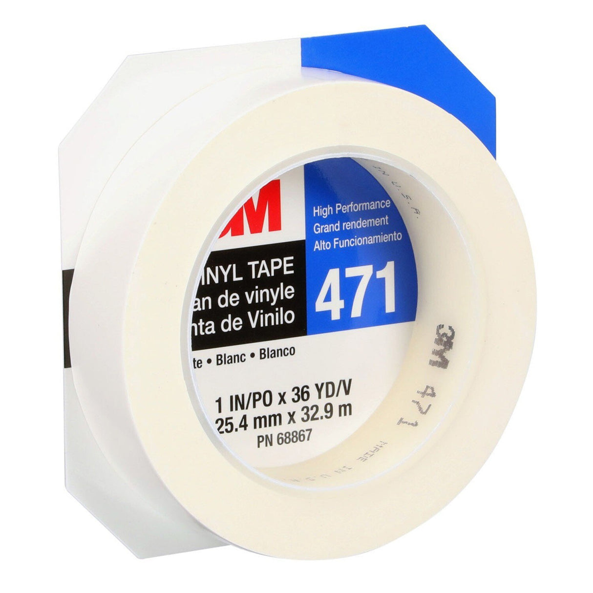 3M 471 Vinyl Tape, White, 5.2 mil, 1 in x 36 yd Roll (471 IW) (7100044644)  - (36Pack) - 3