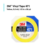 3M 471 Vinyl Tape, Yellow, 1/2 in x 36 yd, 5.2 mil (7100044646)  - (72Pack) - 10