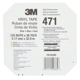 3M 471 Vinyl Tape, Blue, 1/8 in x 36 yd, 5.2 mil (36405) (7100044649)  - (12Pack) - 10