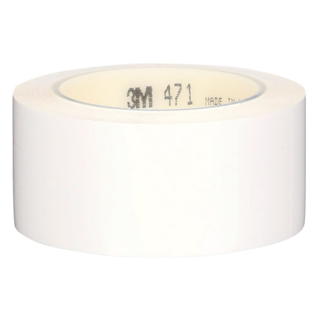 3M 471 Vinyl Tape, White, 2 in x 36 yd, 5.2 mil (7100044650)  - (24Pack)
