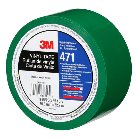 3M 471 Vinyl Tape, Green, 2 in x 36 yd, 5.2 mil Floor Marking Tape (7100044652)  - (24Pack) - 8
