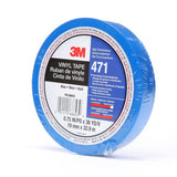 3M 471 Vinyl Tape, Blue, 3/4 in x 36 yd, 5.2 mil (7100044653)  - (48Pack) - 2