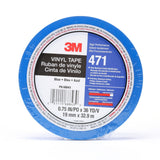 3M 471 Vinyl Tape, Blue, 3/4 in x 36 yd, 5.2 mil (7100044653)  - (48Pack) - 3