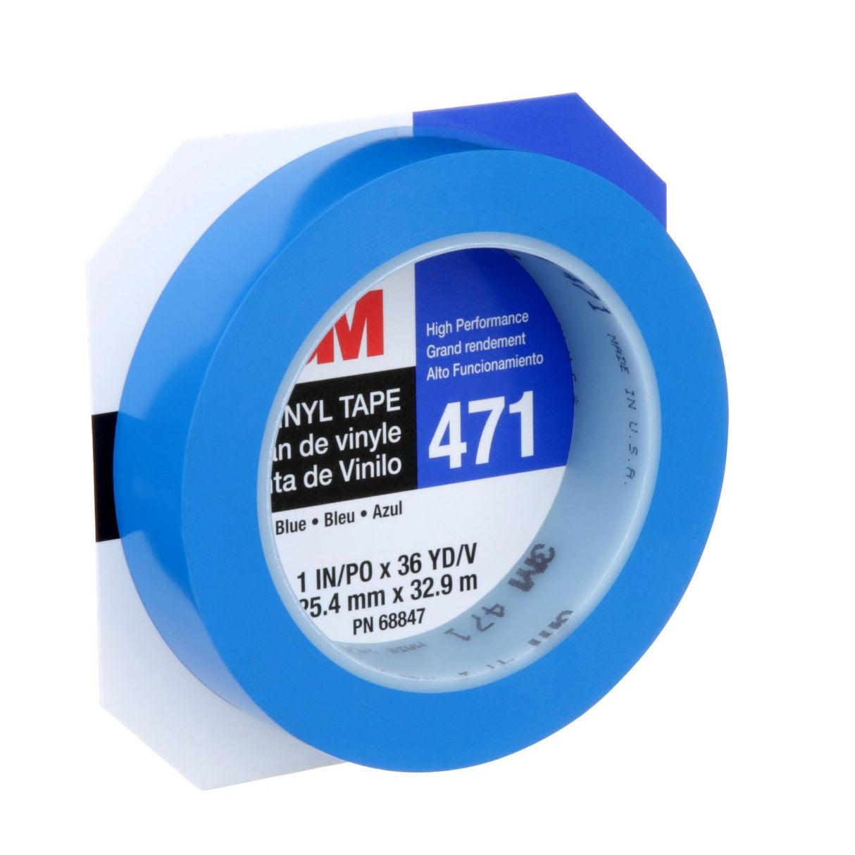3M 471 Vinyl Tape, Blue, 1 in x 36 yd, 5.2 mil (68847) (7100044654)  - (36Pack) - 3