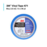 3M 471 Vinyl Tape, Blue, 1 in x 36 yd, 5.2 mil (68847) (7100044654)  - (36Pack) - 8