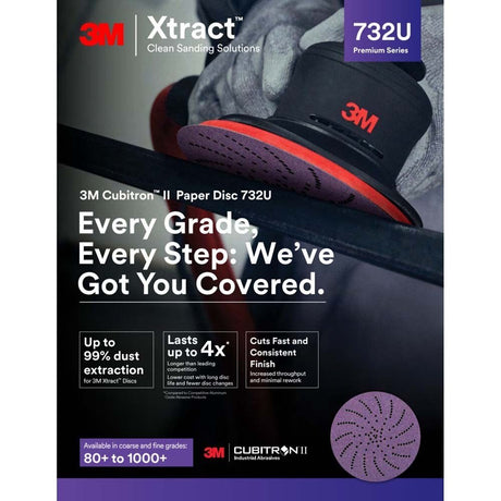 3M 732U Cubitron II Hookit Paper Disc 120+ C-Weight, 6 in x NH, D/F 6HL, Die 600HZ (7100044691) (2000 Pack) - 2