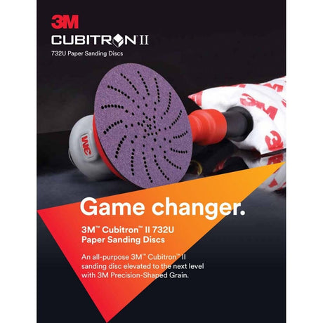 3M 732U Cubitron II Hookit Paper Disc 120+ C-Weight, 6 in x NH, D/F 6HL, Die 600HZ (7100044691) (2000 Pack) - 4