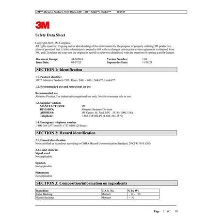 3M 732U Cubitron II Hookit Paper Disc 120+ C-Weight, 6 in x NH, D/F 6HL, Die 600HZ (7100044691) (2000 Pack) - 9