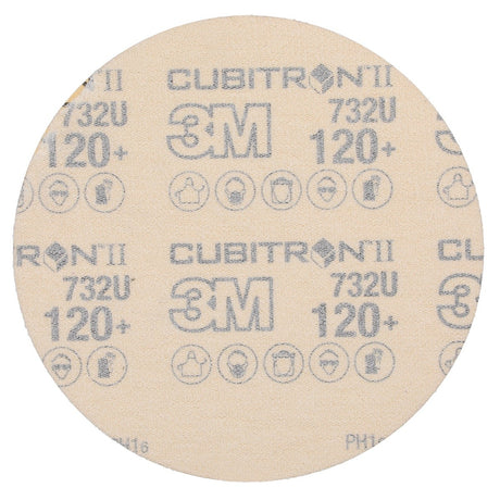 3M 732U Cubitron II Hookit Paper Disc, 120+ C-weight, Purple, 5 in x NH, Die 500X (7100044785) (250 Pack) - 2