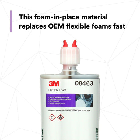3M 08463 Flexible Foam Two-Part Urethane Sound Deadening Moisture Resistant 200 mL Cartridge (7100045768)  - (6Pack) - 4